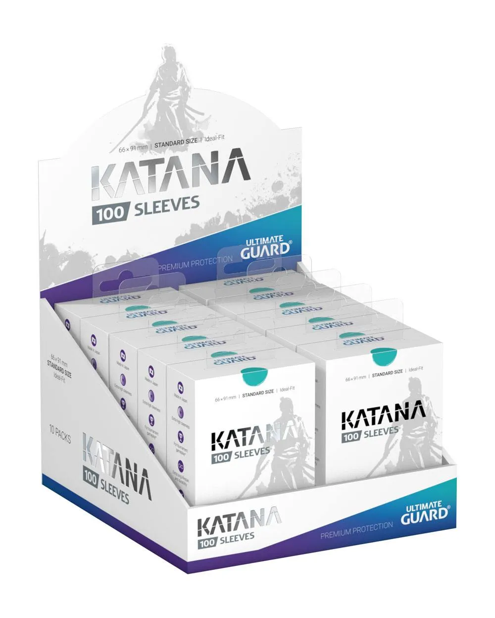 Ultimate Guard Katana Sleeves Standard Size 66 x 91 mm (100 Sleeves) - Turquoise
